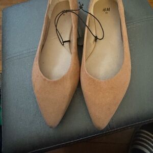 H&M Women's Brown Suede Flats; Never Worn